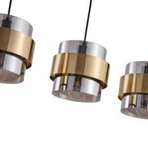 Chandelier 3 lamps 3xe27 Max15w 180x1215mm Max15w black gold Arte Illumina Reliac