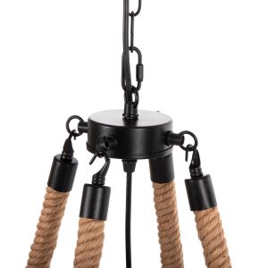 Chandelier 8-lamp Hm4169 black metal - rope D66x131hcm