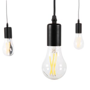 Chandelier 8-lamp Hm4176 black metal-black cables D100x180hcm