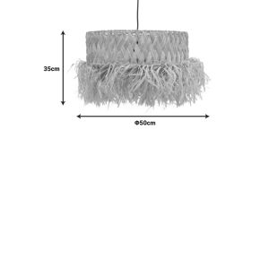 Annhele chandelier made of sisal in natural color D50x35cm