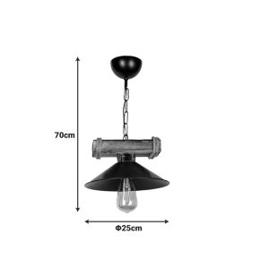 Chandelier Arique E27 black metal D25x70cm