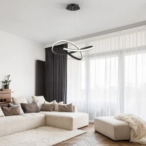 ARTISUN LED METAL CHANDELIER WITH BLACK LAMPSHADE D56X100CM