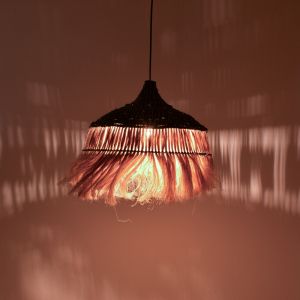 Chandelier Arupade Abaca Wood in natural black color D50x50cm