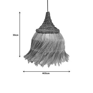 Chandelier Arupade abaca wood in natural color D35x50cm