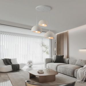 CHANDELIER BERTOW METAL-PS WITH WHITE LAMPSHADE D40X100 CM