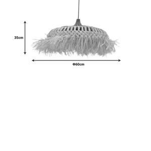 Borobe sisal chandelier in natural color D60x35cm