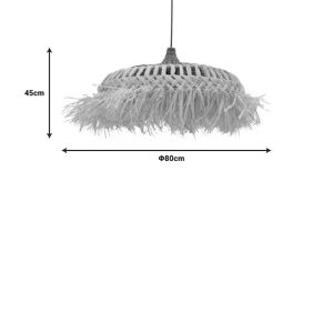 Borobe sisal chandelier in natural color D80x45cm