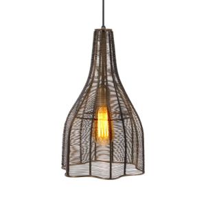 Cage chandelier in copper color with dimensions 25x45cm