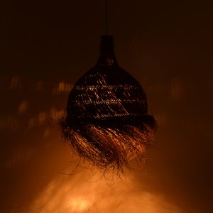 Chandelier Cazin I Mendong in natural lampshade D80x85cm