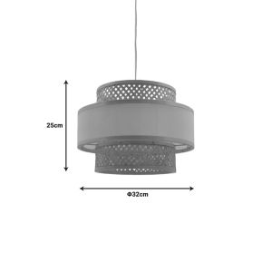 Chandelier Certy E27 bamboo in natural color D32x25cm