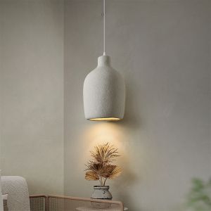 DANAE CHANDELIER MADE OF METAL AND PS WITH WHITE LAMPSHADE, DIAMETER 30X46 CM