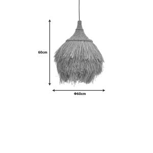 Chandelier Dasmin matte in natural black color D60x60cm