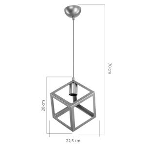 Ceiling light Deepora E27 white D20x70cm