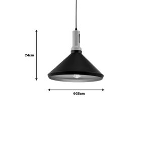 Chandelier Denvel black-gold metal D35x24cm