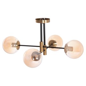 Chandelier Dremp Hm7409.11 with four lamps, black and gold 68x68x36cm.