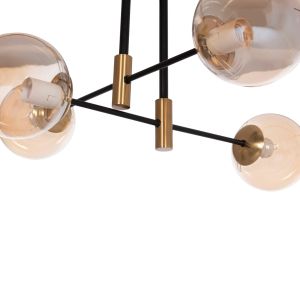 Chandelier Dremp Hm7409.11 with four lamps, black and gold 68x68x36cm.
