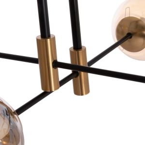 Chandelier Dremp Hm7409.11 with four lamps, black and gold 68x68x36cm.
