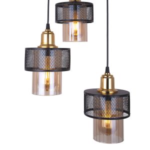 Chandelier E27 Black-gold D30x85cm
