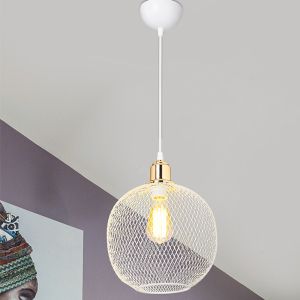 Chandelier E27 White-golden D26x70cm