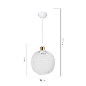 Chandelier E27 White-golden D26x70cm