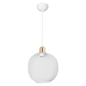 Chandelier E27 White-golden D26x70cm