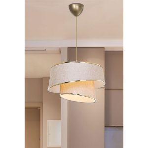 Chandelier E27 beige-brown D32.5x65cm