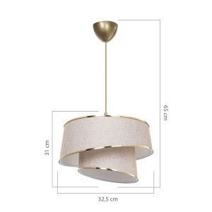 Chandelier E27 beige-brown D32.5x65cm