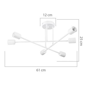 Chandelier E27 white D61x25cm