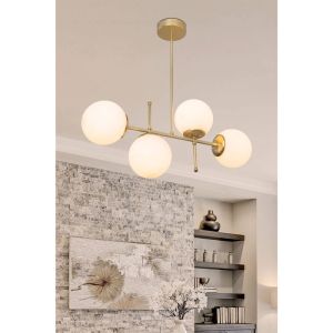Chandelier E27 in white and gold 70x20x65cm