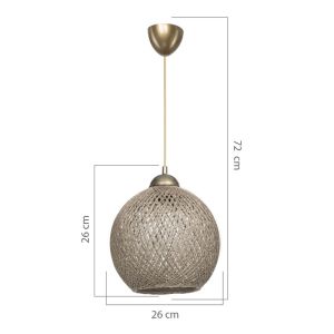 Chandelier E27 brown D26x72cm