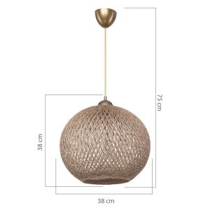 Chandelier E27 brown D38x75cm