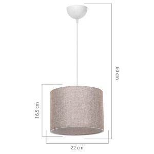 Chandelier E27 color white/beige D22x60cm