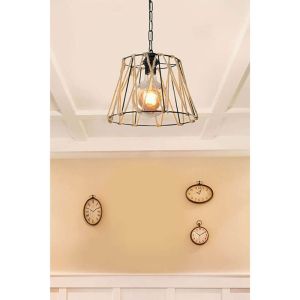 Chandelier E27 color black/beige 30x54cm