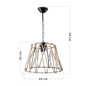 Chandelier E27 color black/beige 30x54cm