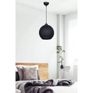 Chandelier E27 black D26x72cm