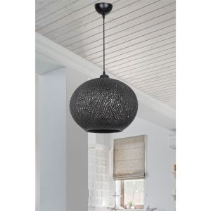 Chandelier E27 black D38x75cm