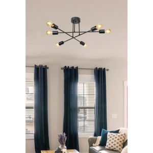 Chandelier E27 black D61x25cm