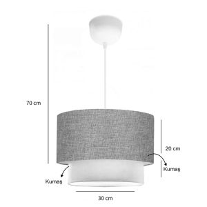 Chandelier Fersa gray-cream D30x20cm