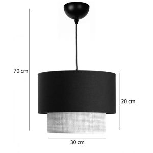 Chandelier Fersa color black/natural D30x70cm