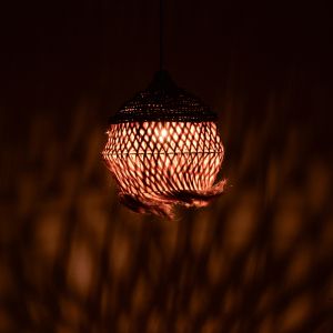 Chandelier Fiorine Abaca in natural color D55x70cm