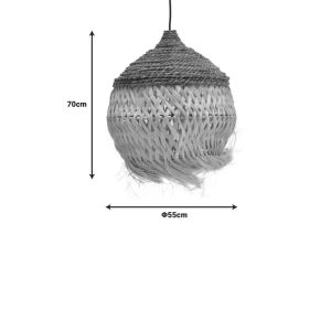 Chandelier Fiorine Abaca in natural color D55x70cm