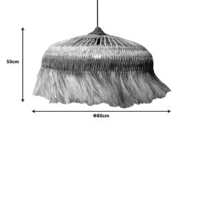 Garrie Abaca chandelier in natural color D80x50cm