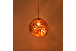 Chandelier Gloine Coppere27 in copper color D28x60cm