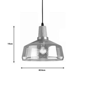 Chandelier Godren natural metal-glass D24x19cm