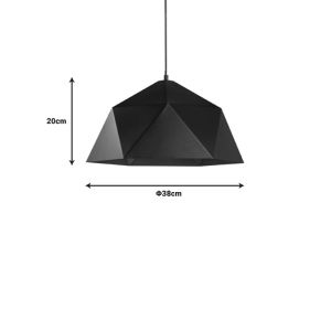Chandelier Hazmi black-gold metal D38x20cm