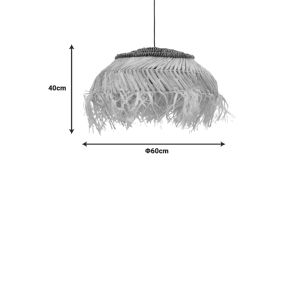 Hengiole sisal chandelier in natural black color D60x40cm