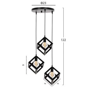 Chandelier Hm4036 black metal D23x122hcm