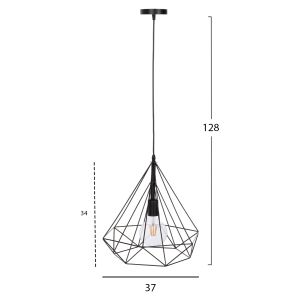 Chandelier Hm4064 with black metal shade 32x37x128hcm