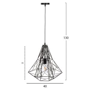 Chandelier Hm4068 with black metal shade 40x35x130hcm