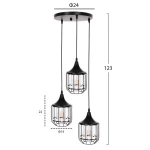 Chandelier Hm4084 black metal D14x123hcm